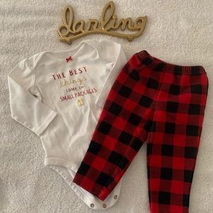 Baby girl Carter’s Christmas outfit 9m